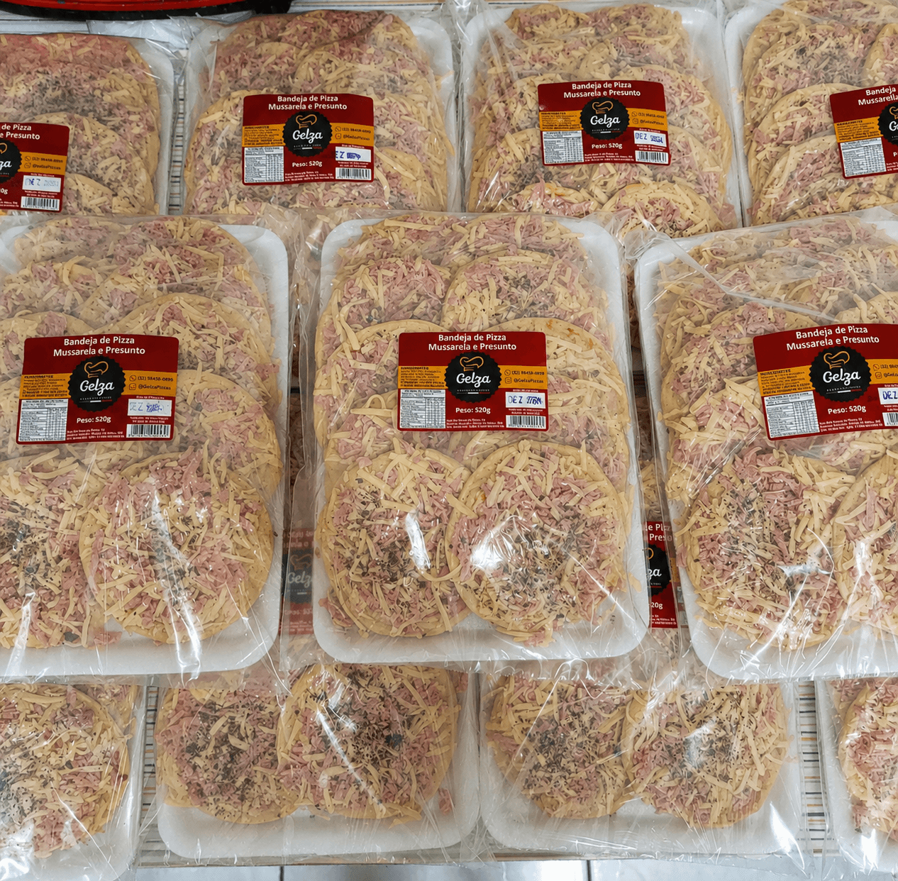 Escala de produção de bandejas de pizza GELZA