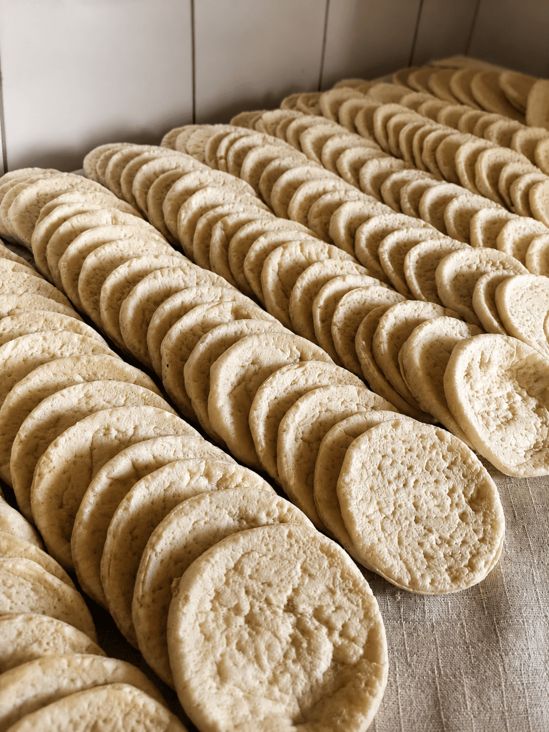 Linha de produção de massas de pizza da GELZA Pizzas